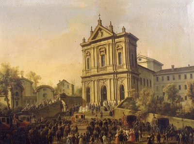 Visita di Papa Gregorio XVI alla chiesa di San Gregorio al Celio, c.1831-47 da Lorenzo Scarabellotto